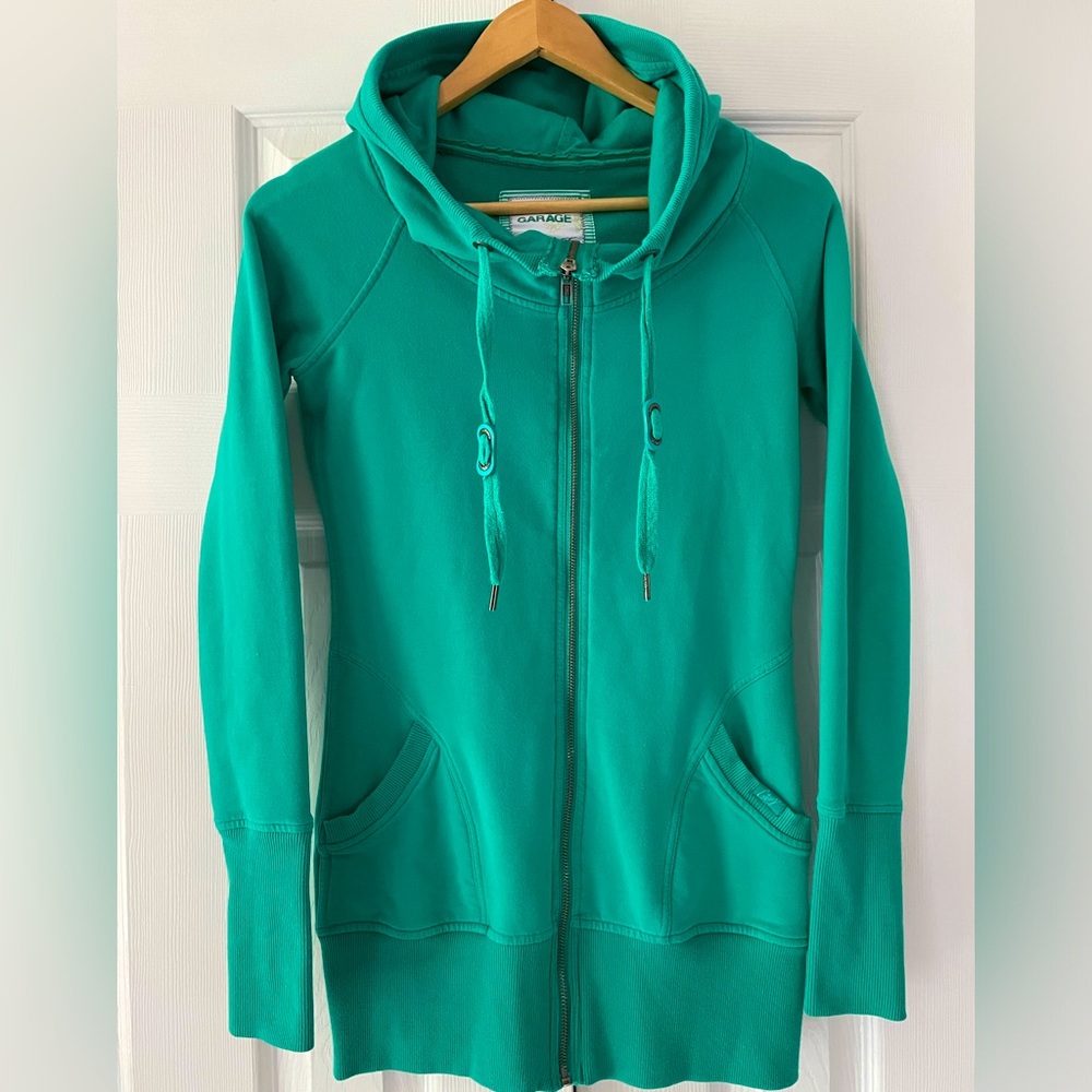 Garage Long Zip Up Hoodie Size S